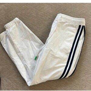 Psycho Bunny White Track Pants with Navy Stripes Men’s Joggers